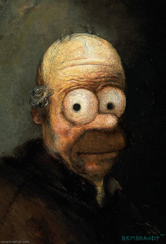 photo tableau rembrandt homer simpson humour insolite