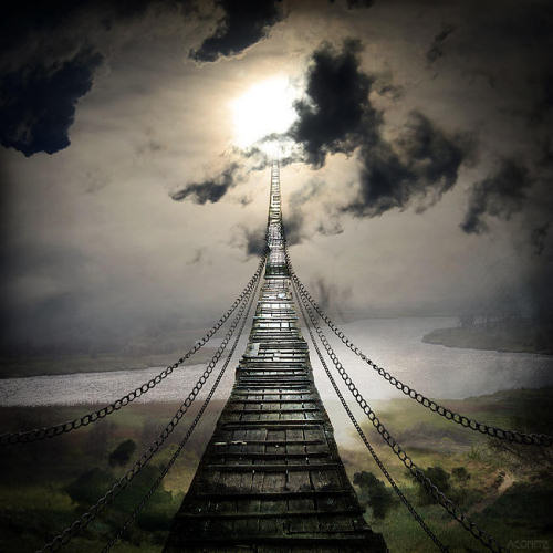 photo route pont paradis escalier  nuage humour insolite